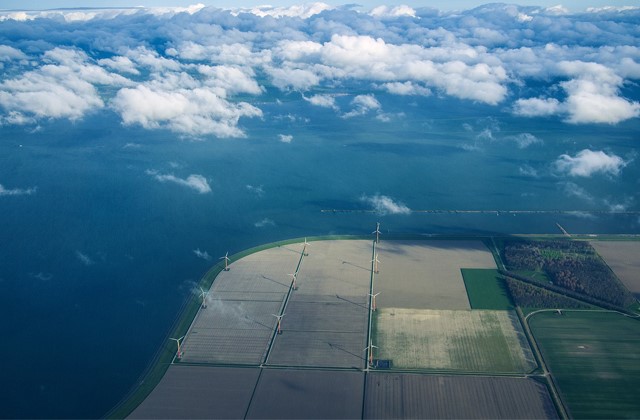 Luchtfoto van een deel van Flevoland